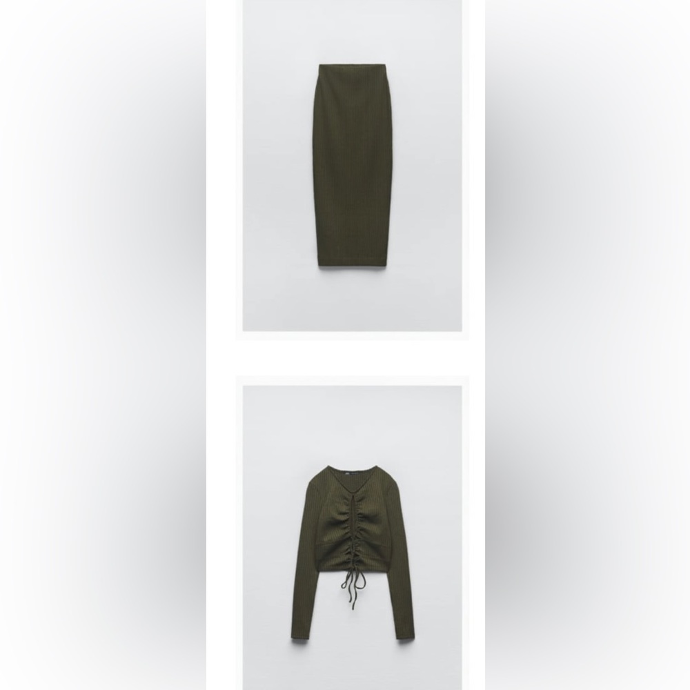 Zara Ribbed crop top set